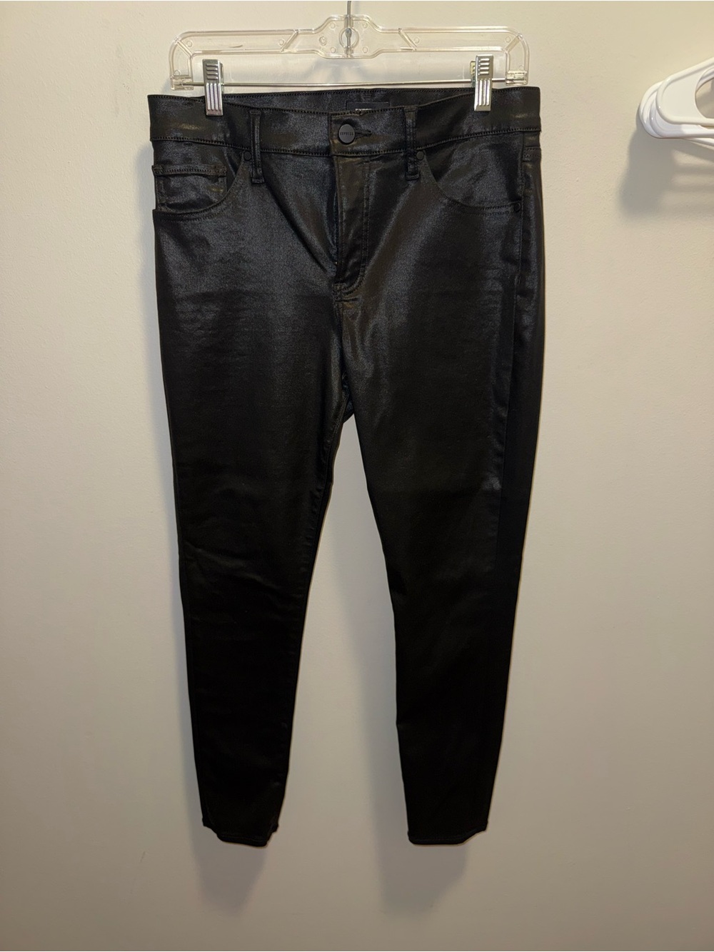 Express Black Coated Ankle Pants